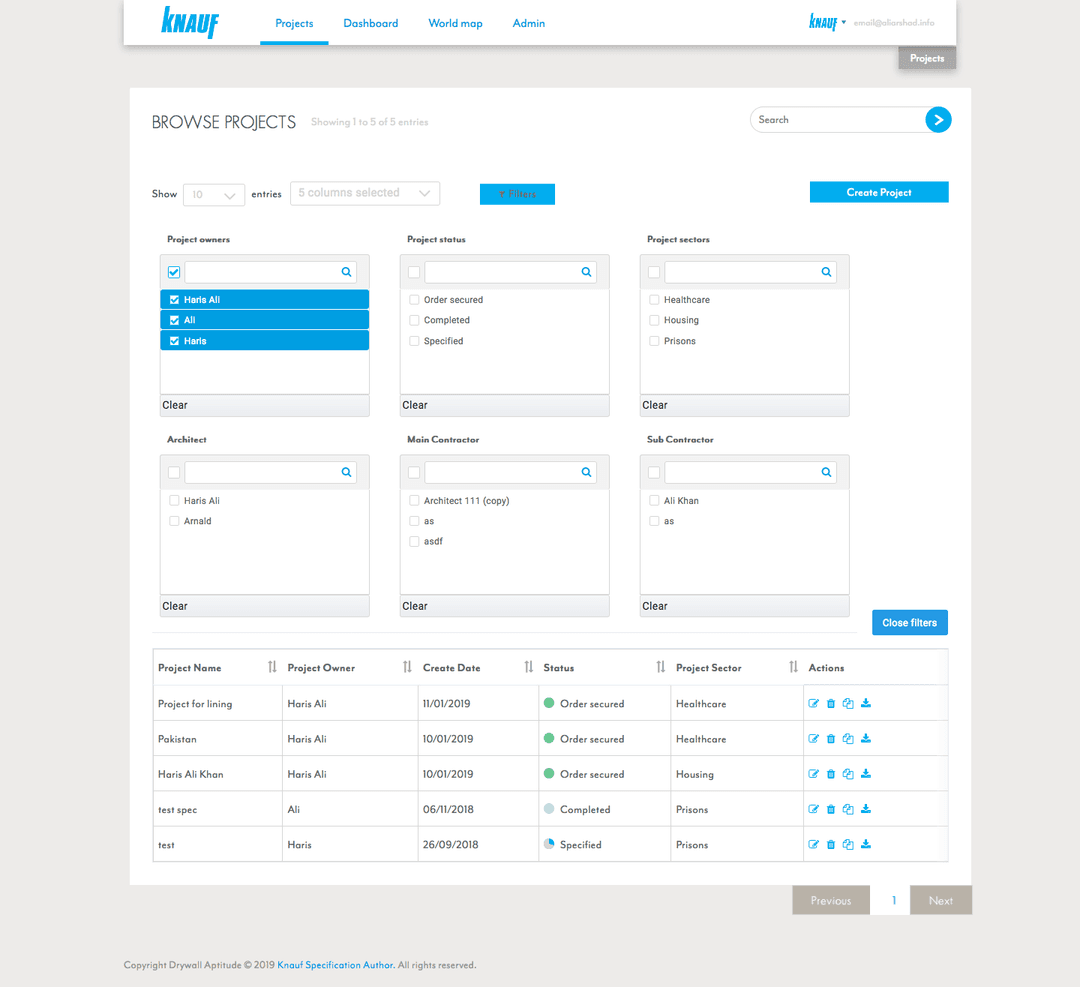 CRM with Calendar Events and Projects