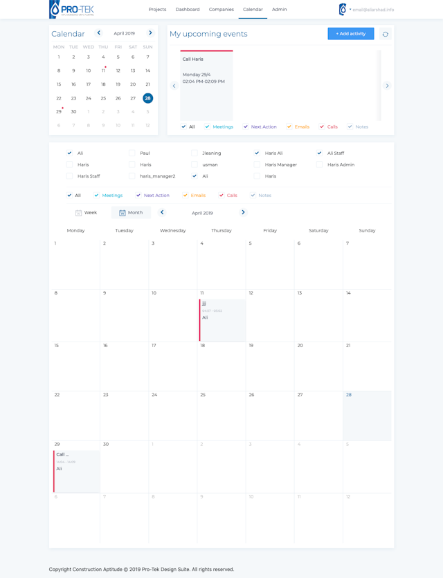 Calendaring with Project Management