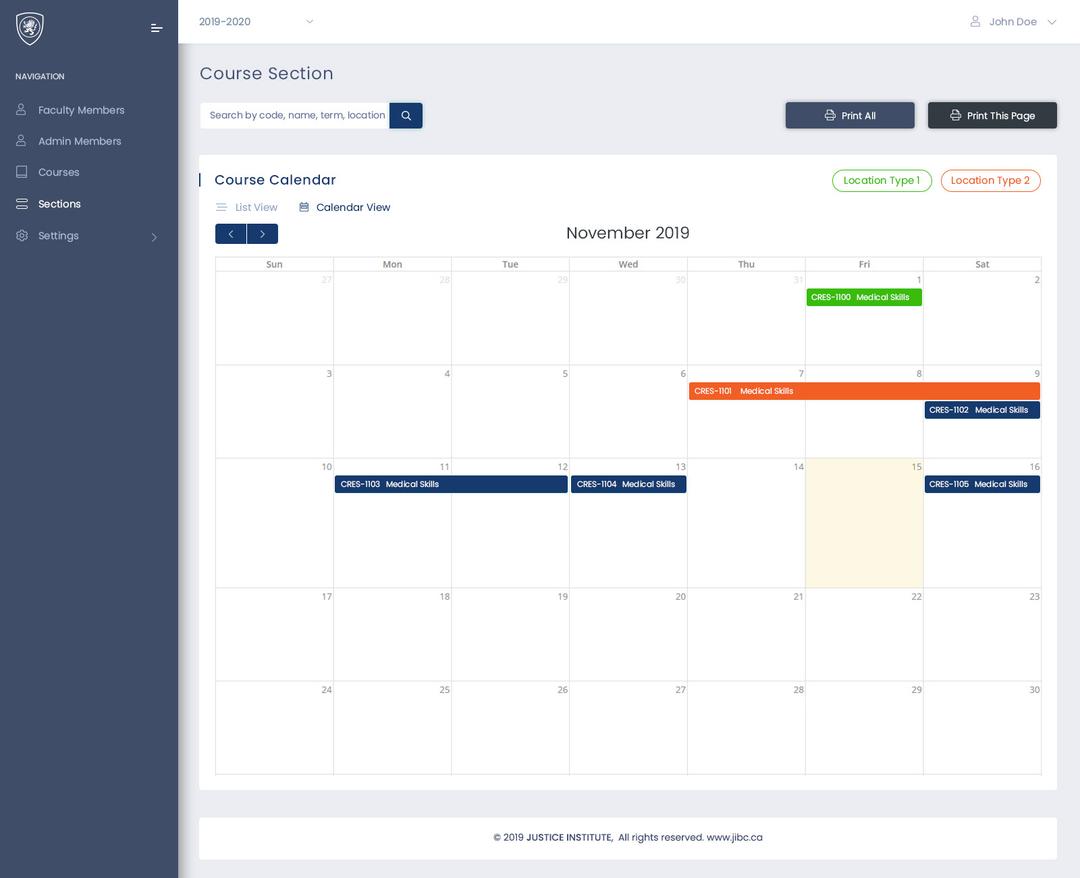 Tutor and Courses Timetable Management